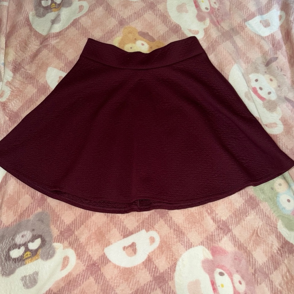 Charlotte Russe Burgundy Circle Skater Skirt